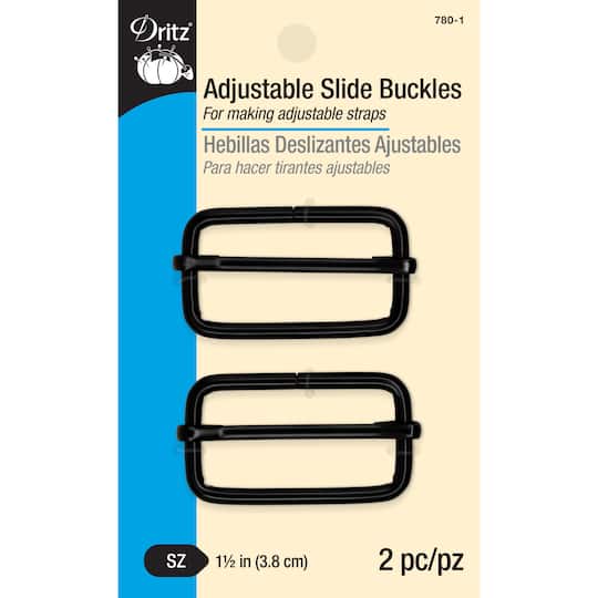Dritz® 1.5" Black Adjustable Slide Buckles